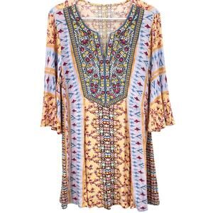 Soft Surroundings Women's Fifi Embroidered Tunic Top Boho Bohemian Festival Sz S